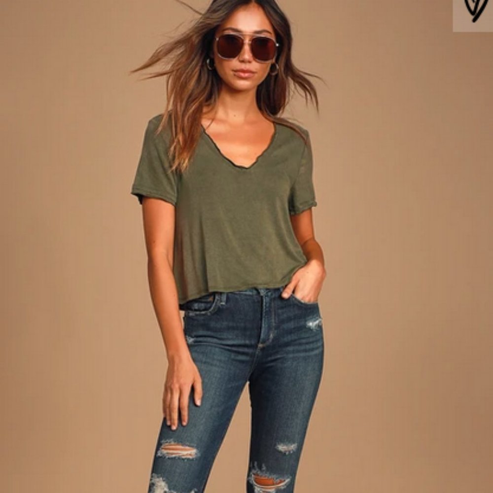 Lulus Olive Green Short Sleeve Tee SOLD OUT!